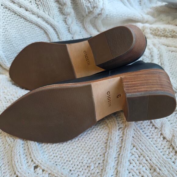 NEW Nisolo Women's Mia Everyday Leather Slip On Heeled Ankle Bootie Size 9 Black - Picture 9 of 9